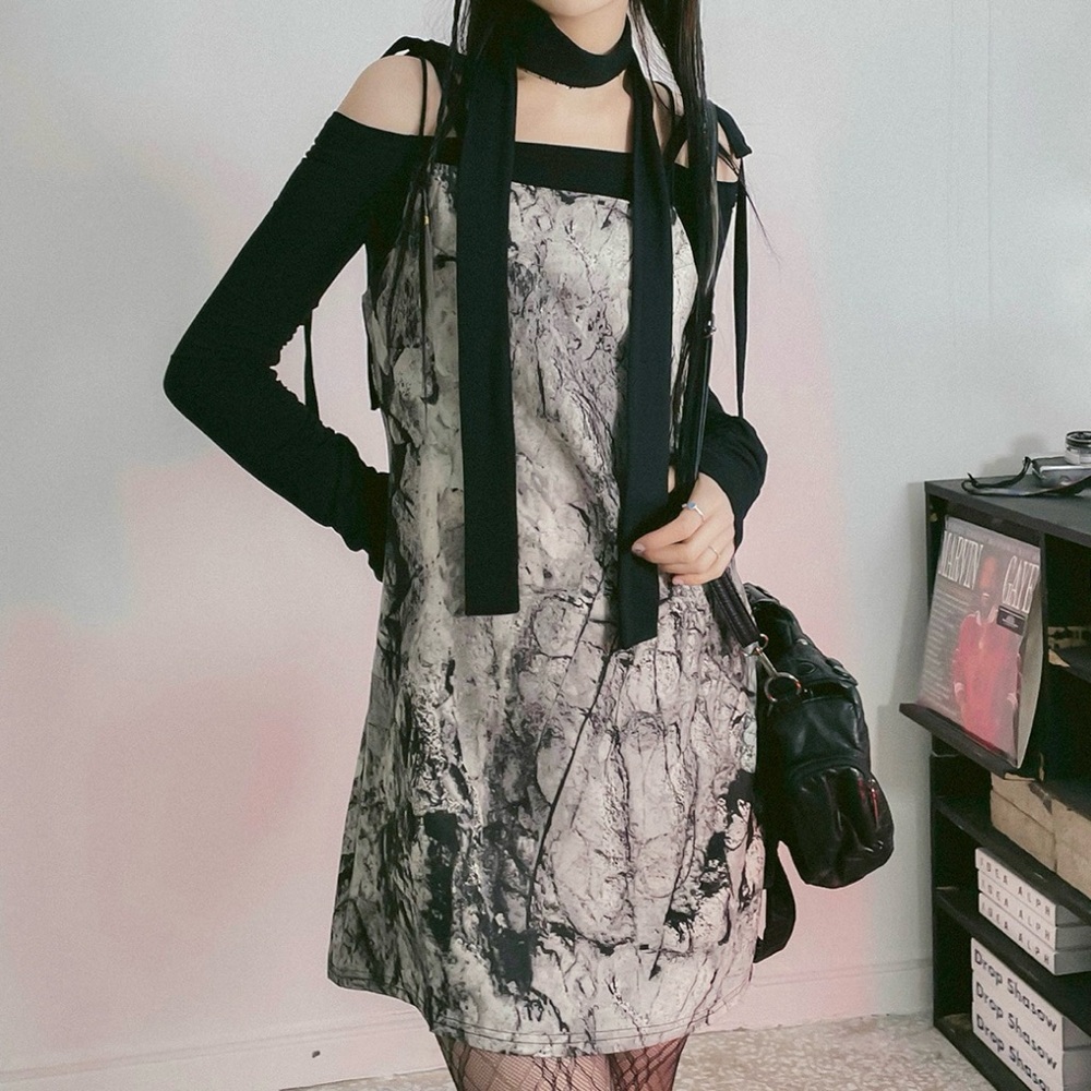 Black and White Marble Mini Dress